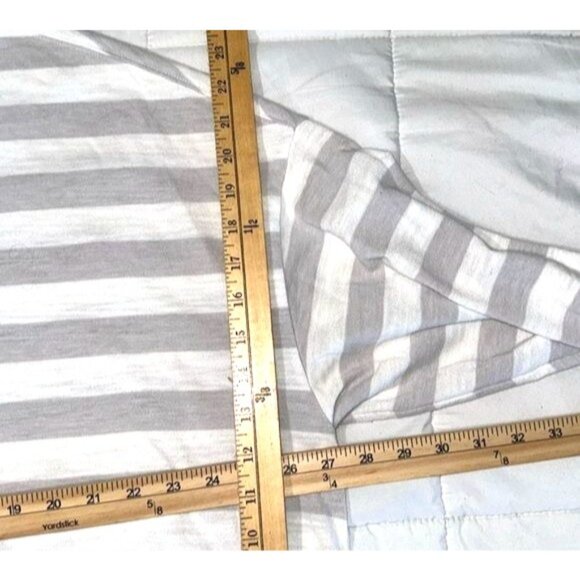 Old Navy The Easy Tee XXL Gray & White Striped Long Sleeve T-Shirt - Picture 4 of 7